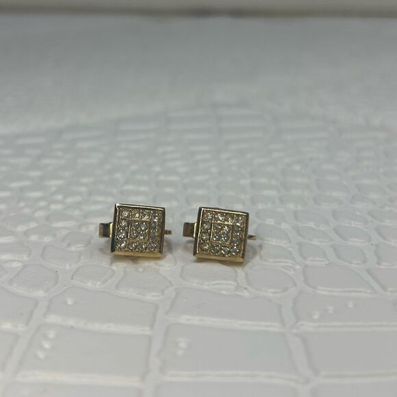 NiniβRicci Gold/Crystal Vintage Clip on Earrings - Picture 3 of 8